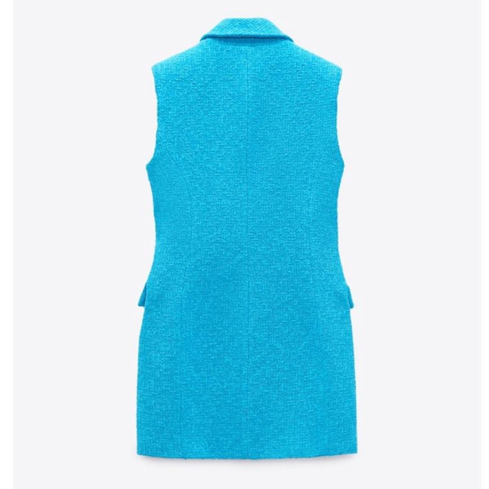 Zara Bright Turquoise Sleeveless Blazer Dress - Picture 5 of 7